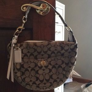 Coach signature fabric small shoulder bag